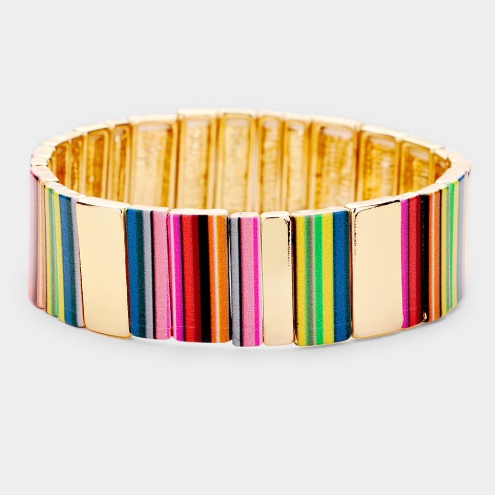 Multi Pattern Metal Bracelet - image 1
